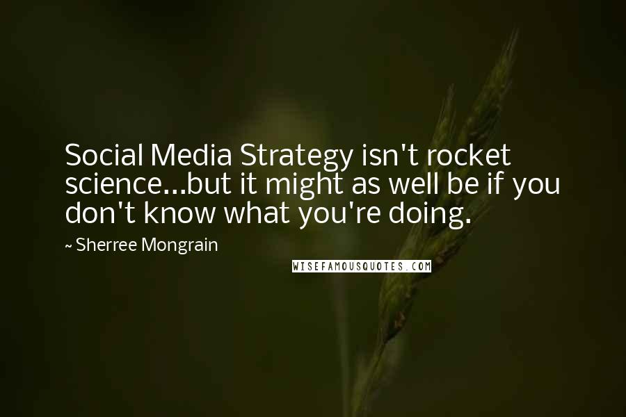 Sherree Mongrain Quotes: Social Media Strategy isn't rocket science...but it might as well be if you don't know what you're doing.
