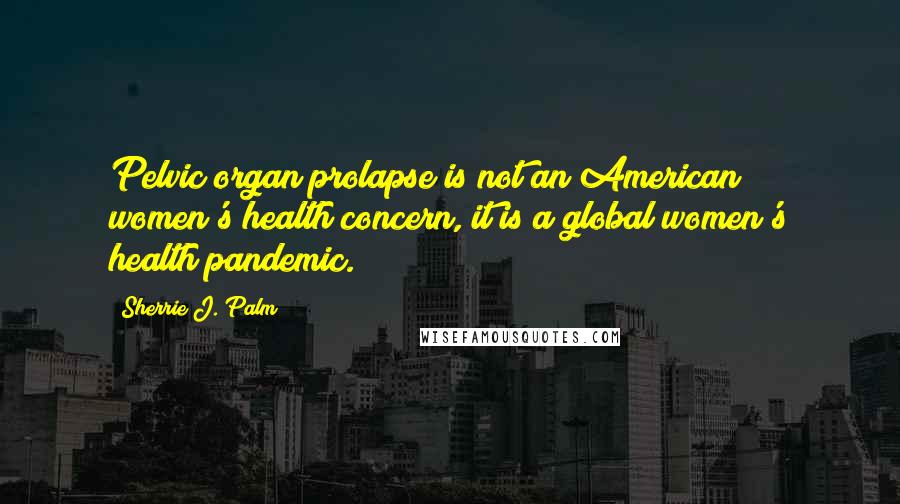 Sherrie J. Palm Quotes: Pelvic organ prolapse is not an American women's health concern, it is a global women's health pandemic.