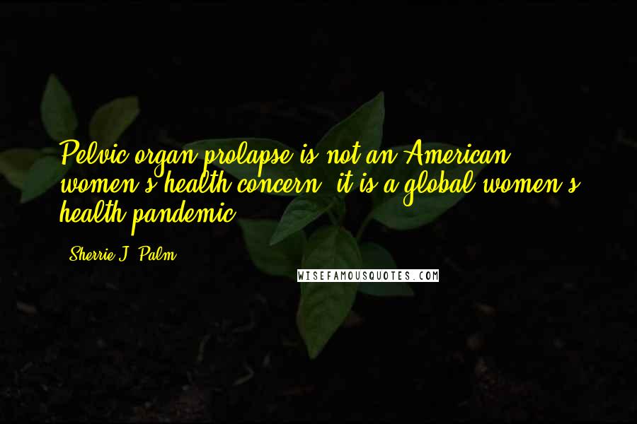 Sherrie J. Palm Quotes: Pelvic organ prolapse is not an American women's health concern, it is a global women's health pandemic.