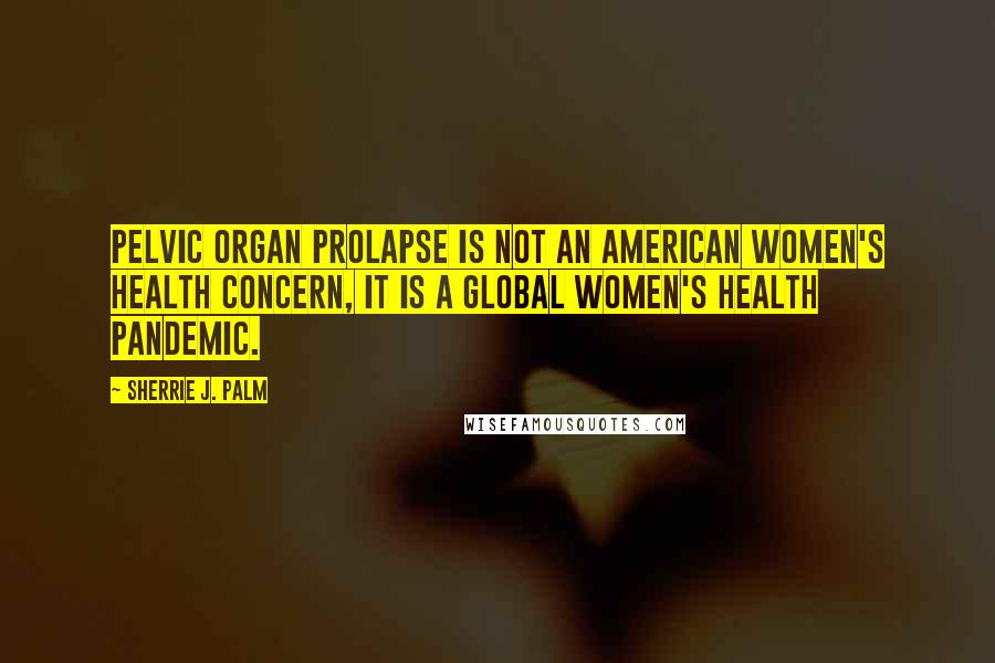 Sherrie J. Palm Quotes: Pelvic organ prolapse is not an American women's health concern, it is a global women's health pandemic.