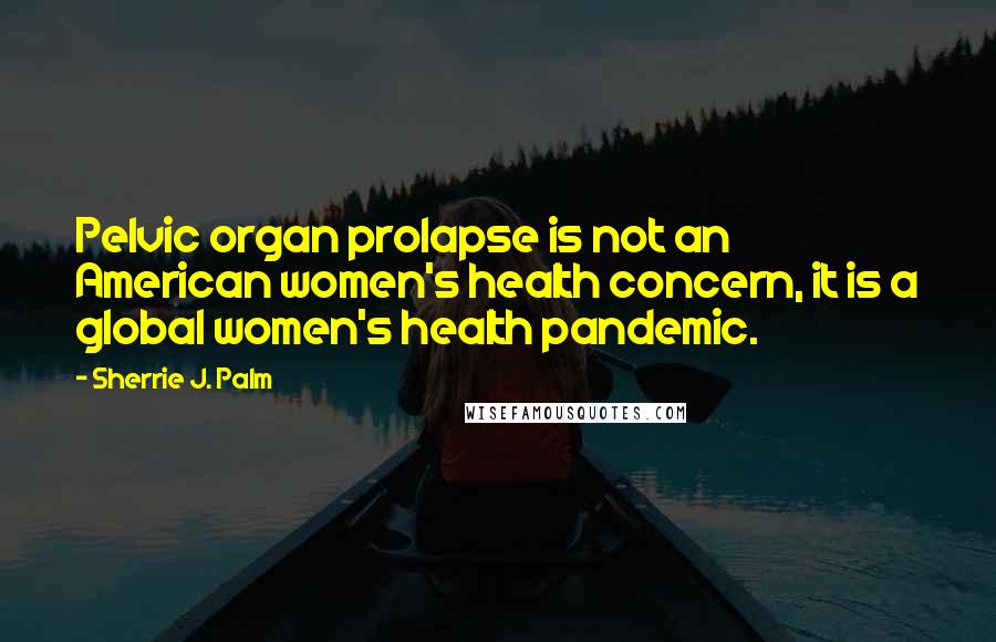 Sherrie J. Palm Quotes: Pelvic organ prolapse is not an American women's health concern, it is a global women's health pandemic.