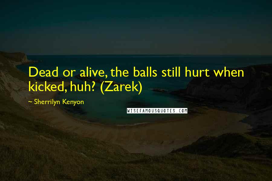 Sherrilyn Kenyon Quotes: Dead or alive, the balls still hurt when kicked, huh? (Zarek)