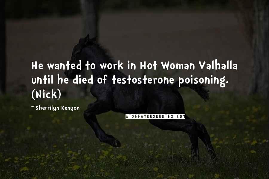 Sherrilyn Kenyon Quotes: He wanted to work in Hot Woman Valhalla until he died of testosterone poisoning. (Nick)