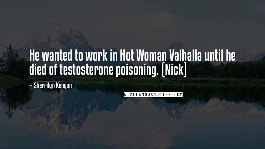Sherrilyn Kenyon Quotes: He wanted to work in Hot Woman Valhalla until he died of testosterone poisoning. (Nick)