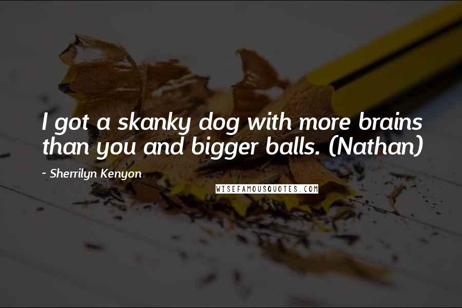 Sherrilyn Kenyon Quotes: I got a skanky dog with more brains than you and bigger balls. (Nathan)