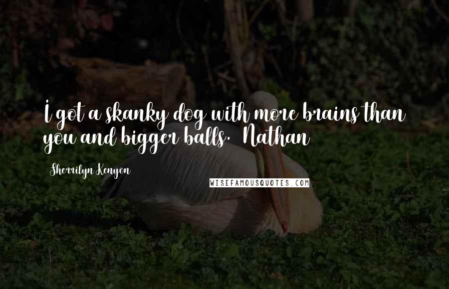 Sherrilyn Kenyon Quotes: I got a skanky dog with more brains than you and bigger balls. (Nathan)