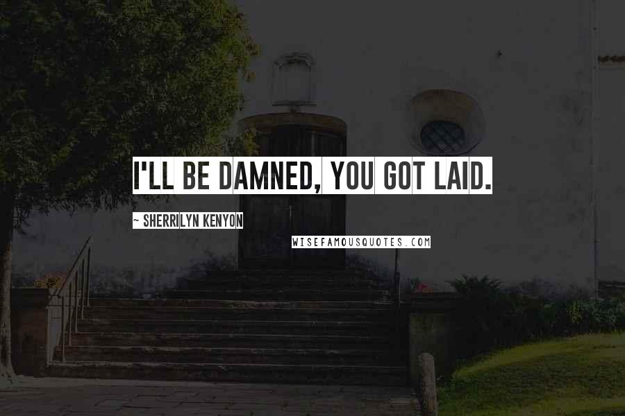 Sherrilyn Kenyon Quotes: I'll be damned, you got laid.