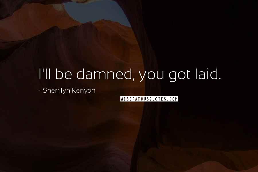 Sherrilyn Kenyon Quotes: I'll be damned, you got laid.