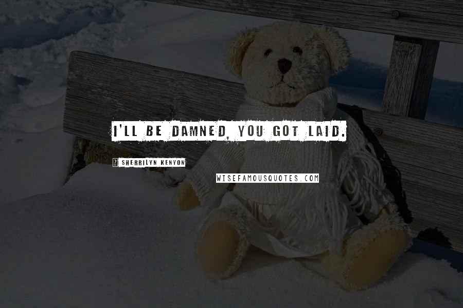 Sherrilyn Kenyon Quotes: I'll be damned, you got laid.