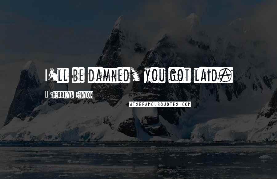 Sherrilyn Kenyon Quotes: I'll be damned, you got laid.