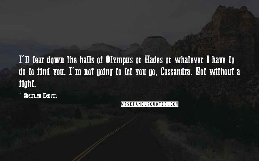 Sherrilyn Kenyon Quotes: I'll tear down the halls of Olympus or Hades or whatever I have to do to find you. I'm not going to let you go, Cassandra. Not without a fight.