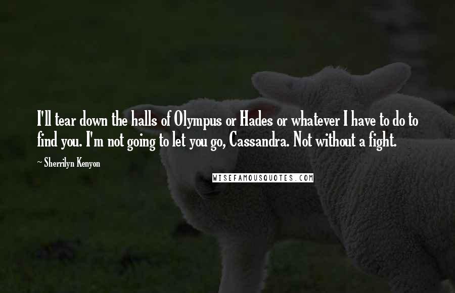 Sherrilyn Kenyon Quotes: I'll tear down the halls of Olympus or Hades or whatever I have to do to find you. I'm not going to let you go, Cassandra. Not without a fight.