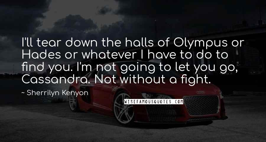 Sherrilyn Kenyon Quotes: I'll tear down the halls of Olympus or Hades or whatever I have to do to find you. I'm not going to let you go, Cassandra. Not without a fight.