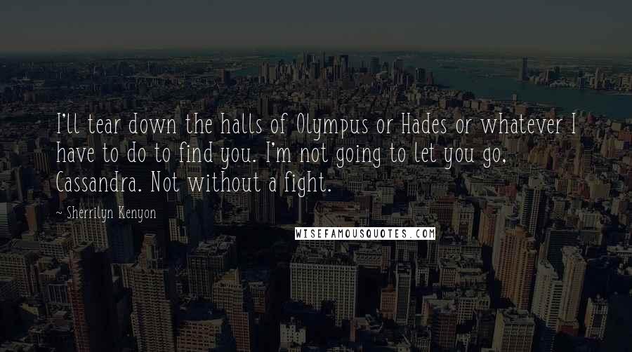 Sherrilyn Kenyon Quotes: I'll tear down the halls of Olympus or Hades or whatever I have to do to find you. I'm not going to let you go, Cassandra. Not without a fight.