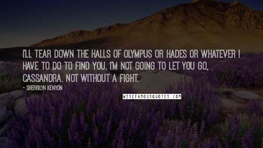 Sherrilyn Kenyon Quotes: I'll tear down the halls of Olympus or Hades or whatever I have to do to find you. I'm not going to let you go, Cassandra. Not without a fight.