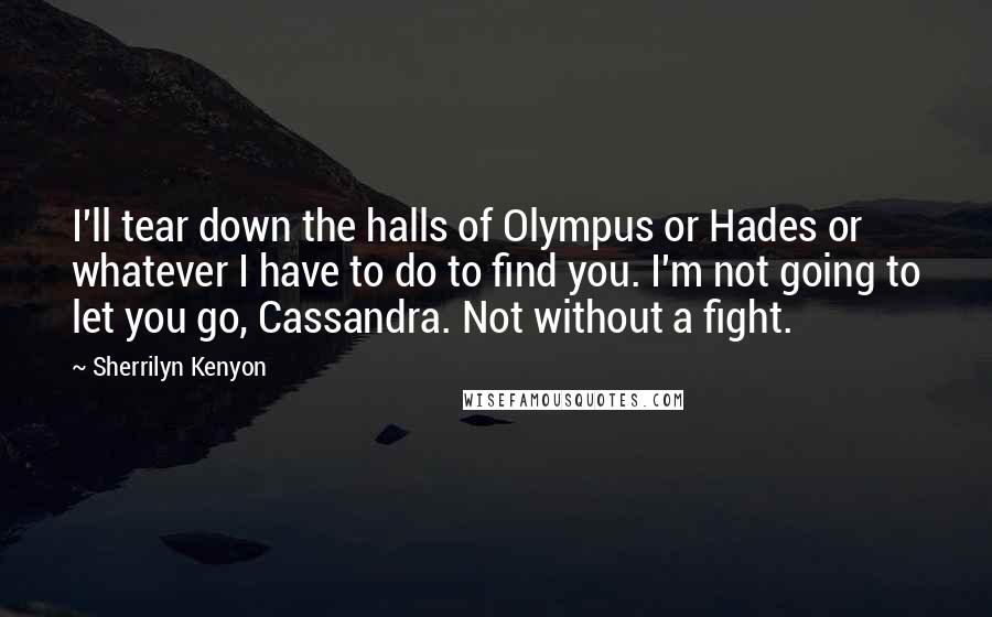 Sherrilyn Kenyon Quotes: I'll tear down the halls of Olympus or Hades or whatever I have to do to find you. I'm not going to let you go, Cassandra. Not without a fight.