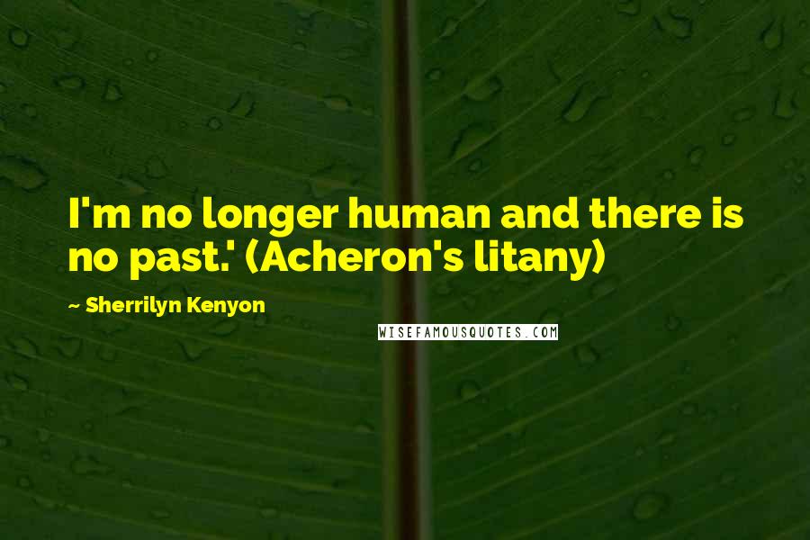 Sherrilyn Kenyon Quotes: I'm no longer human and there is no past.' (Acheron's litany)