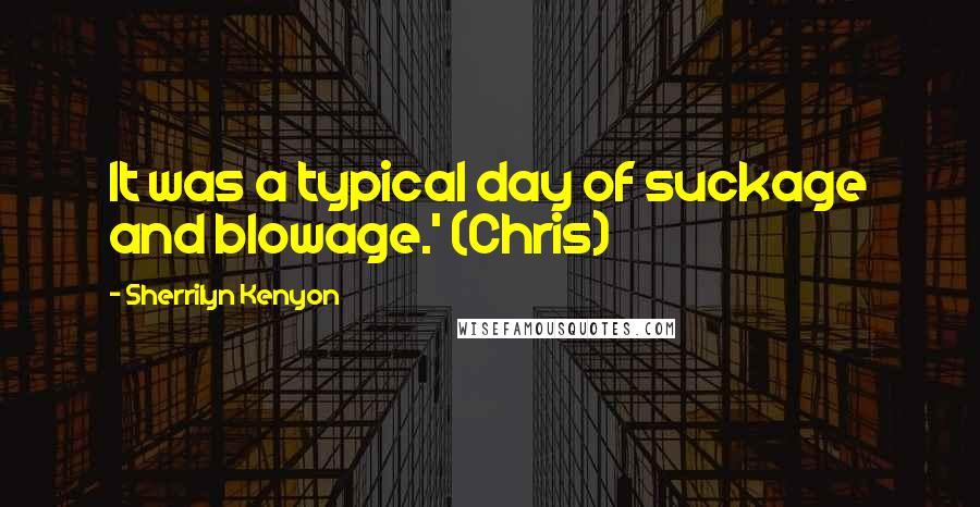 Sherrilyn Kenyon Quotes: It was a typical day of suckage and blowage.' (Chris)