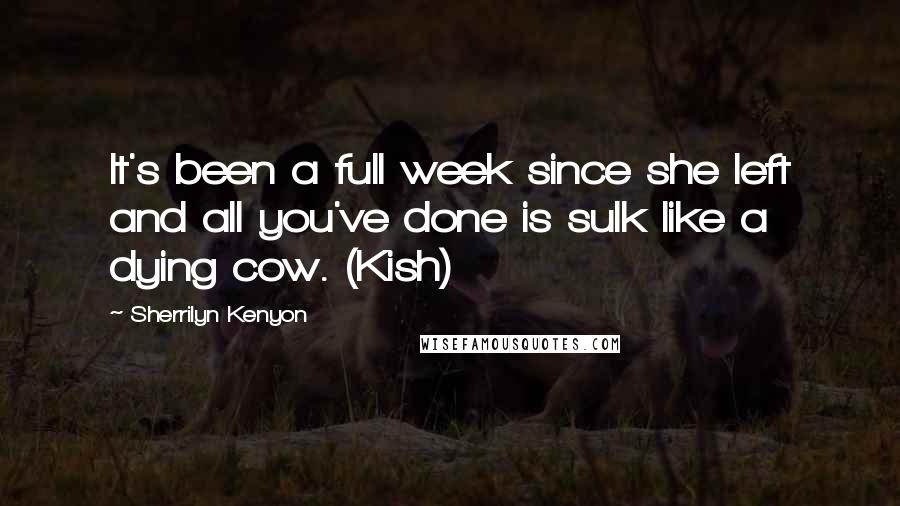 Sherrilyn Kenyon Quotes: It's been a full week since she left and all you've done is sulk like a dying cow. (Kish)