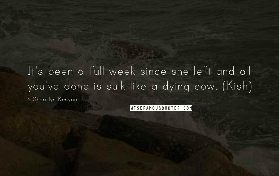 Sherrilyn Kenyon Quotes: It's been a full week since she left and all you've done is sulk like a dying cow. (Kish)