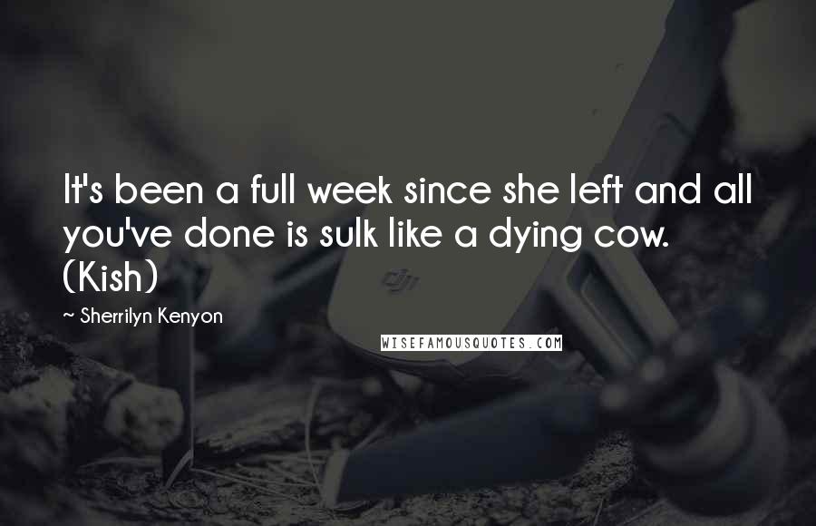 Sherrilyn Kenyon Quotes: It's been a full week since she left and all you've done is sulk like a dying cow. (Kish)