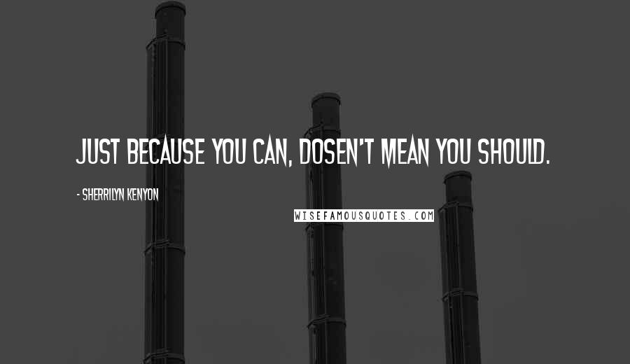 Sherrilyn Kenyon Quotes: Just because you can, dosen't mean you should.