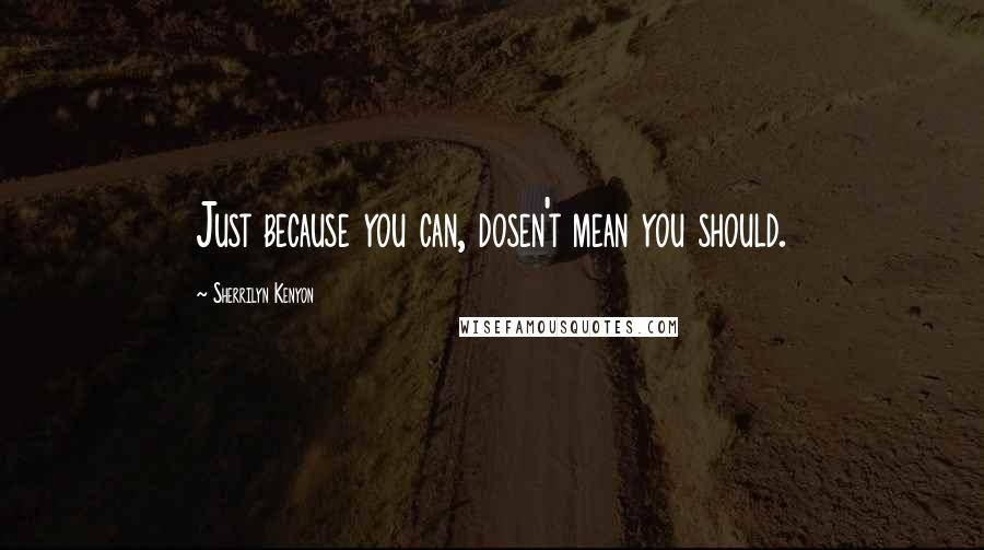 Sherrilyn Kenyon Quotes: Just because you can, dosen't mean you should.