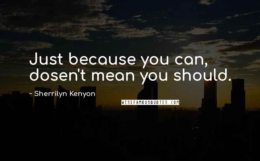 Sherrilyn Kenyon Quotes: Just because you can, dosen't mean you should.