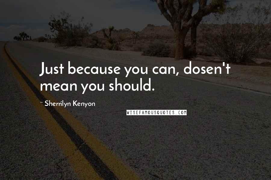 Sherrilyn Kenyon Quotes: Just because you can, dosen't mean you should.