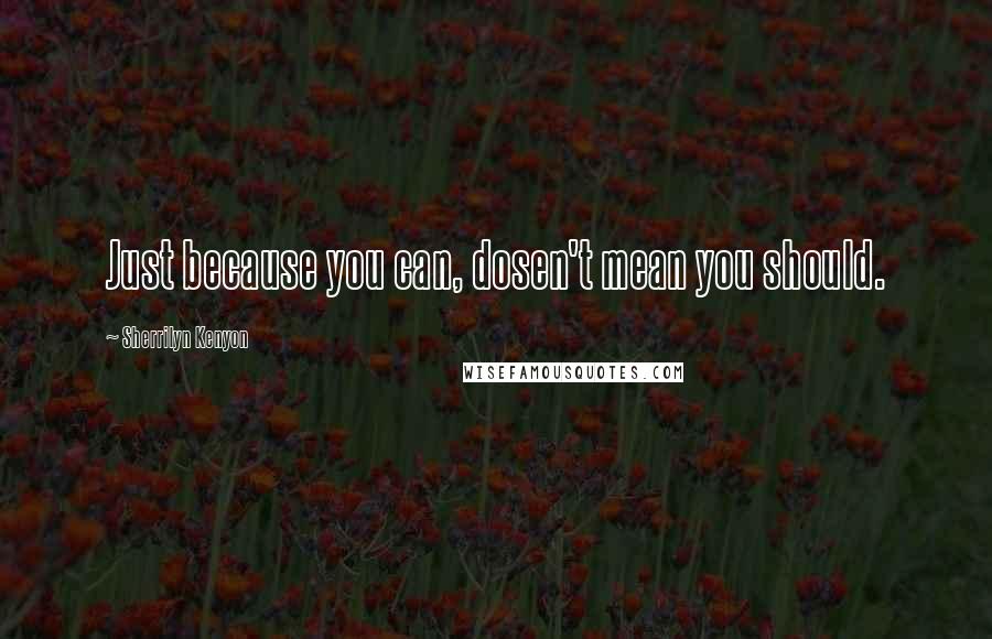 Sherrilyn Kenyon Quotes: Just because you can, dosen't mean you should.