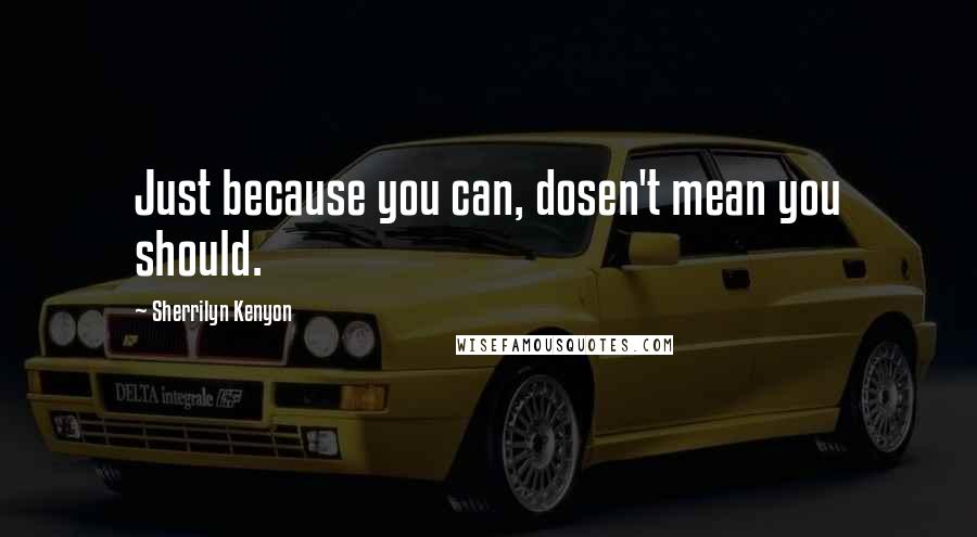 Sherrilyn Kenyon Quotes: Just because you can, dosen't mean you should.