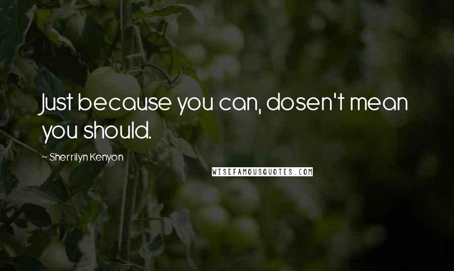 Sherrilyn Kenyon Quotes: Just because you can, dosen't mean you should.