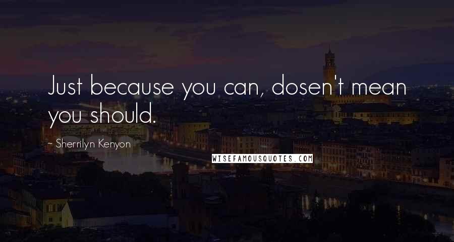 Sherrilyn Kenyon Quotes: Just because you can, dosen't mean you should.