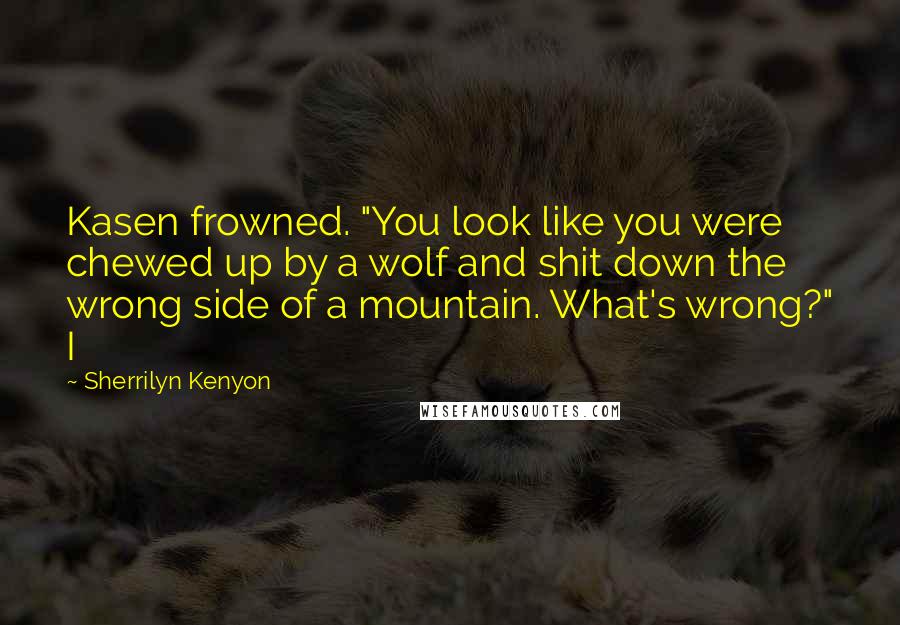 Sherrilyn Kenyon Quotes: Kasen frowned. "You look like you were chewed up by a wolf and shit down the wrong side of a mountain. What's wrong?" I