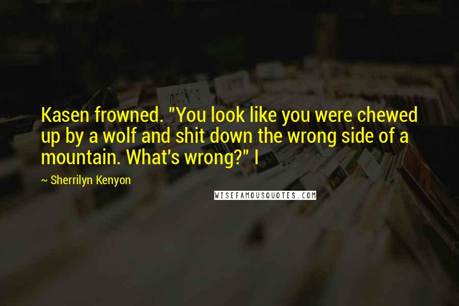 Sherrilyn Kenyon Quotes: Kasen frowned. "You look like you were chewed up by a wolf and shit down the wrong side of a mountain. What's wrong?" I