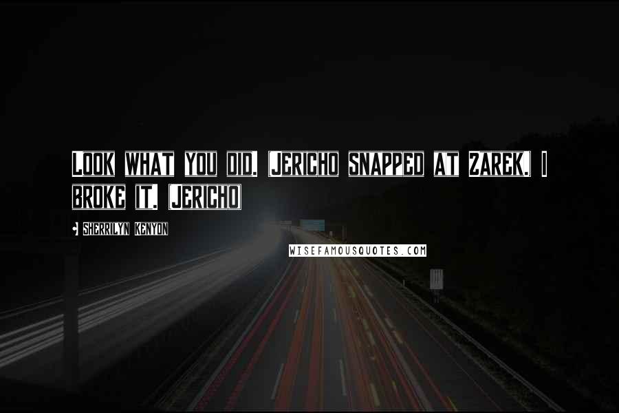 Sherrilyn Kenyon Quotes: Look what you did. (Jericho snapped at Zarek.) I broke it. (Jericho)