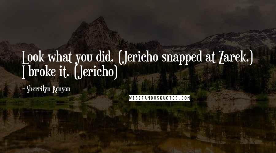 Sherrilyn Kenyon Quotes: Look what you did. (Jericho snapped at Zarek.) I broke it. (Jericho)