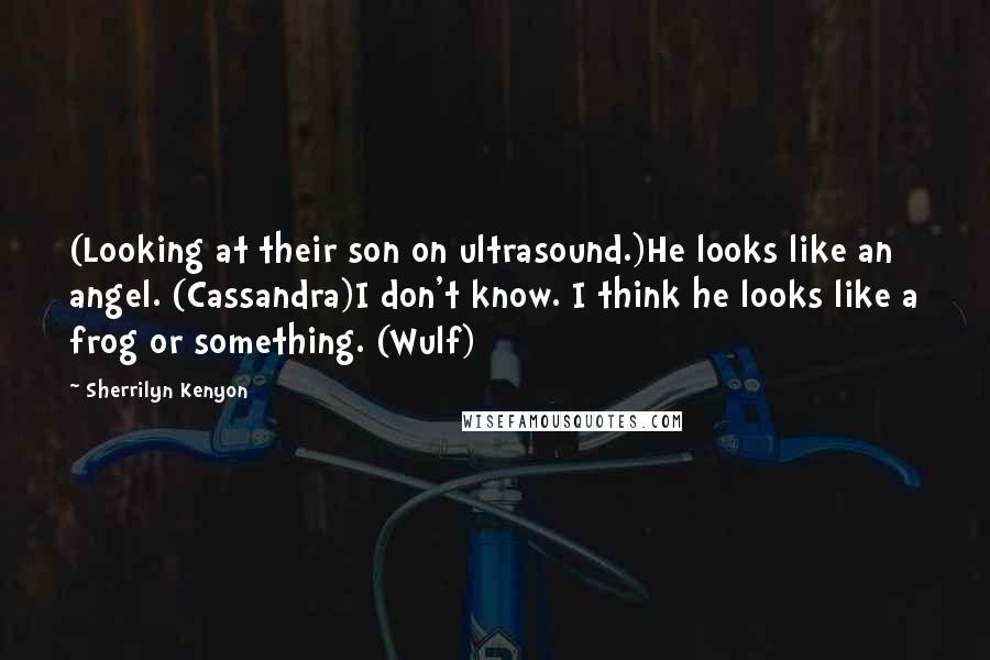 Sherrilyn Kenyon Quotes: (Looking at their son on ultrasound.)He looks like an angel. (Cassandra)I don't know. I think he looks like a frog or something. (Wulf)