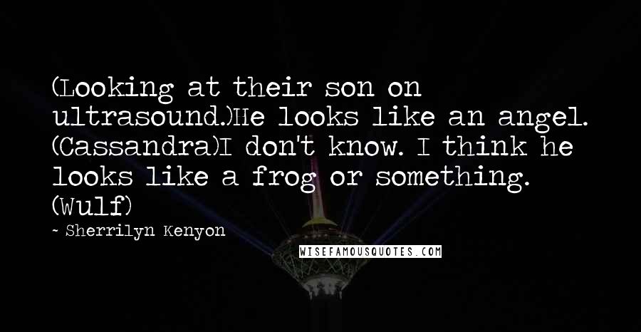 Sherrilyn Kenyon Quotes: (Looking at their son on ultrasound.)He looks like an angel. (Cassandra)I don't know. I think he looks like a frog or something. (Wulf)