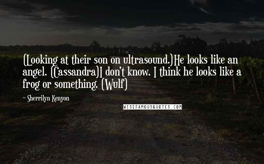 Sherrilyn Kenyon Quotes: (Looking at their son on ultrasound.)He looks like an angel. (Cassandra)I don't know. I think he looks like a frog or something. (Wulf)