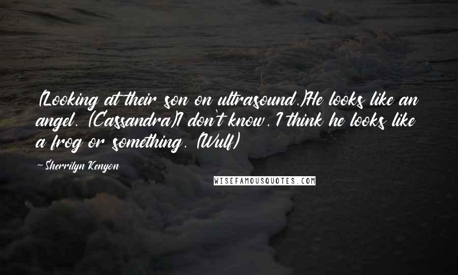 Sherrilyn Kenyon Quotes: (Looking at their son on ultrasound.)He looks like an angel. (Cassandra)I don't know. I think he looks like a frog or something. (Wulf)