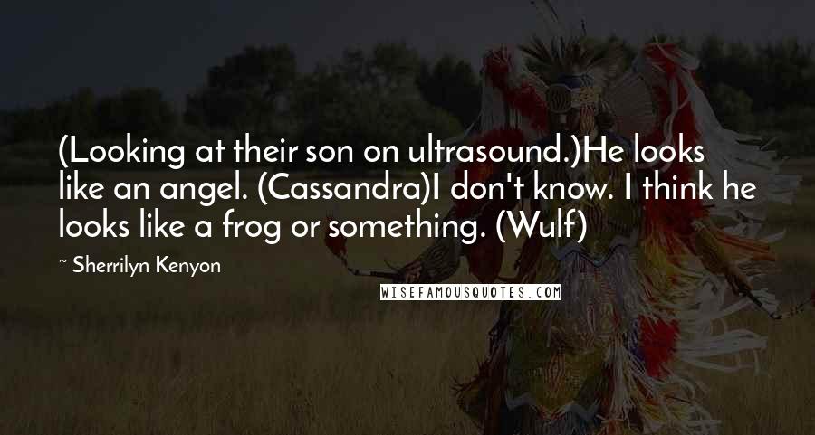 Sherrilyn Kenyon Quotes: (Looking at their son on ultrasound.)He looks like an angel. (Cassandra)I don't know. I think he looks like a frog or something. (Wulf)