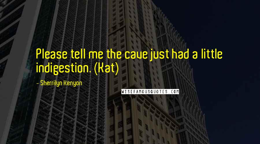 Sherrilyn Kenyon Quotes: Please tell me the cave just had a little indigestion. (Kat)