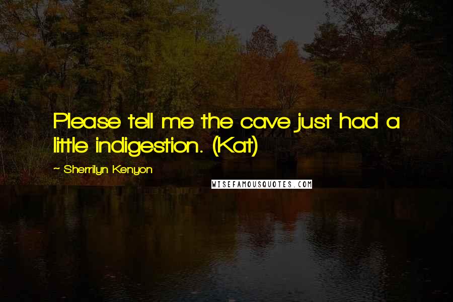 Sherrilyn Kenyon Quotes: Please tell me the cave just had a little indigestion. (Kat)