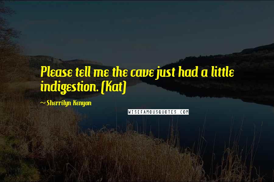 Sherrilyn Kenyon Quotes: Please tell me the cave just had a little indigestion. (Kat)