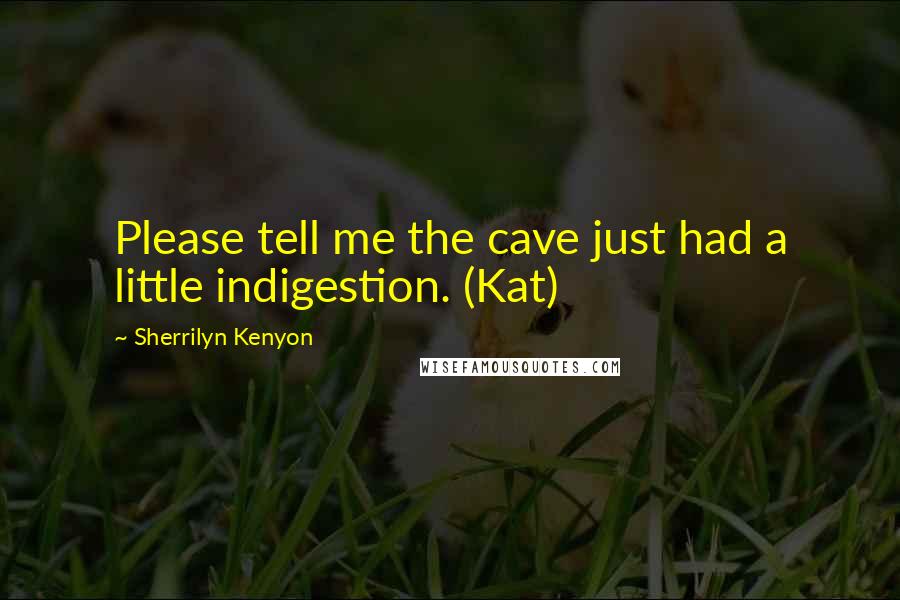 Sherrilyn Kenyon Quotes: Please tell me the cave just had a little indigestion. (Kat)