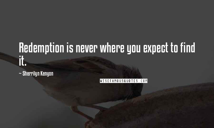 Sherrilyn Kenyon Quotes: Redemption is never where you expect to find it.