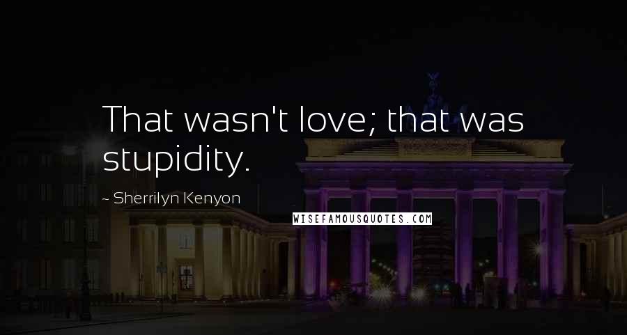Sherrilyn Kenyon Quotes: That wasn't love; that was stupidity.