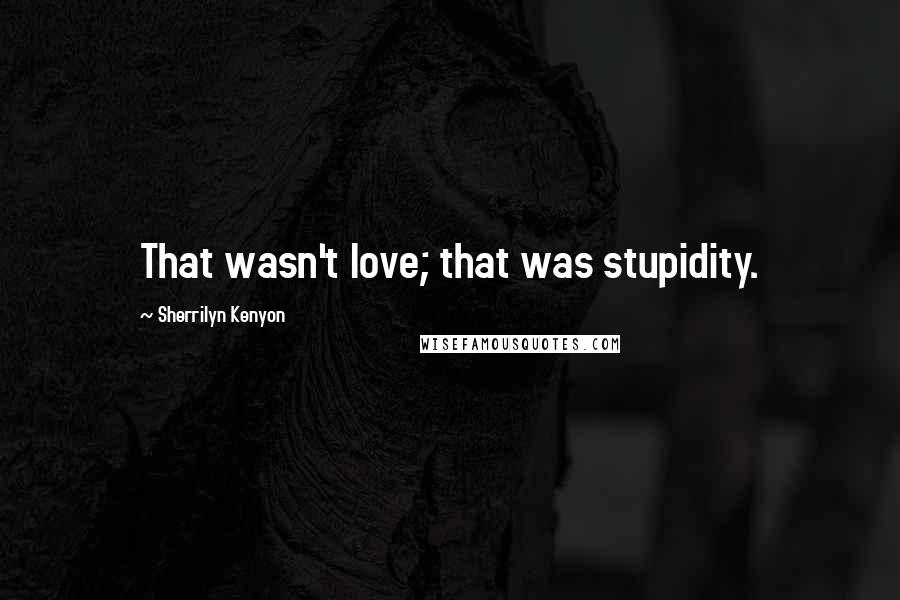 Sherrilyn Kenyon Quotes: That wasn't love; that was stupidity.