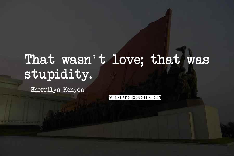 Sherrilyn Kenyon Quotes: That wasn't love; that was stupidity.